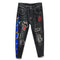 Embroidery Printed Jeans Mid Waist Men's Patch Straight Pants